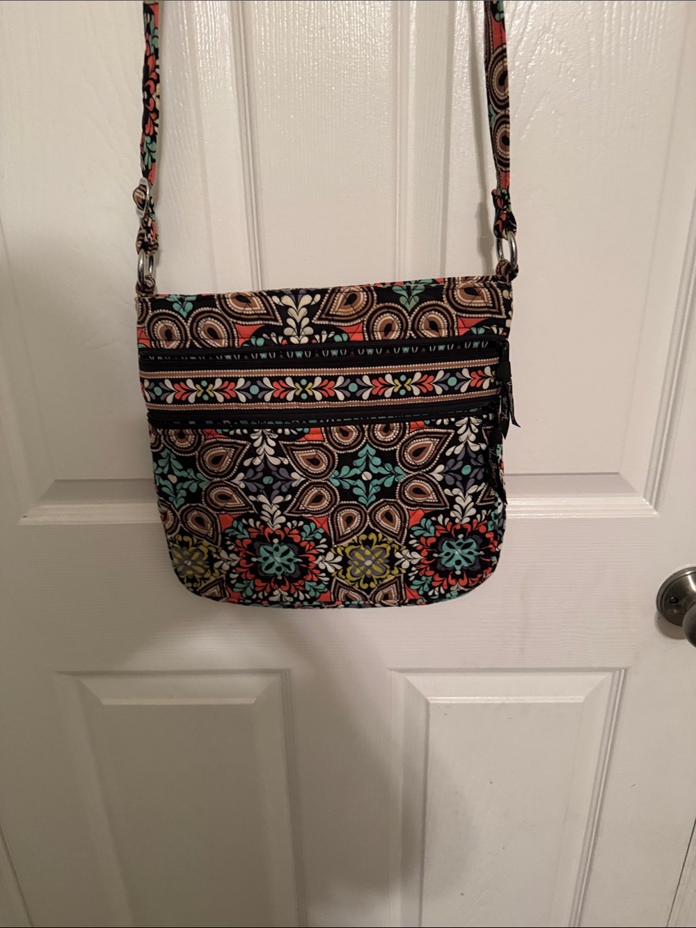 Vera Bradley Black Multi Floral Paisley Crossbody Bag